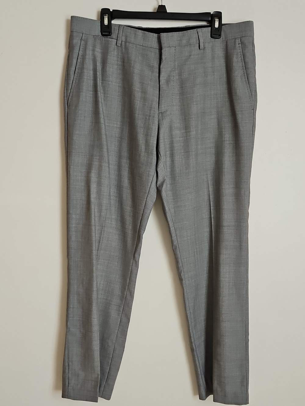 Burberry Mens 100% Virgin Wool Dress Pant Grey 36 Waist 29.5 Inseam